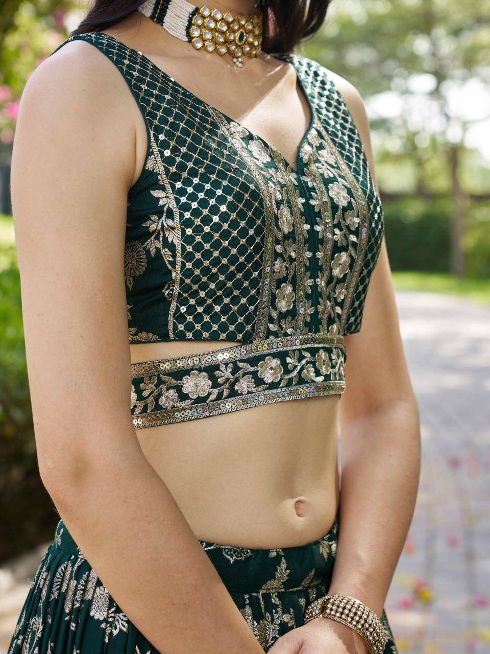 AMRAPALI Dola silk green Bulk lehenga choli for resellers